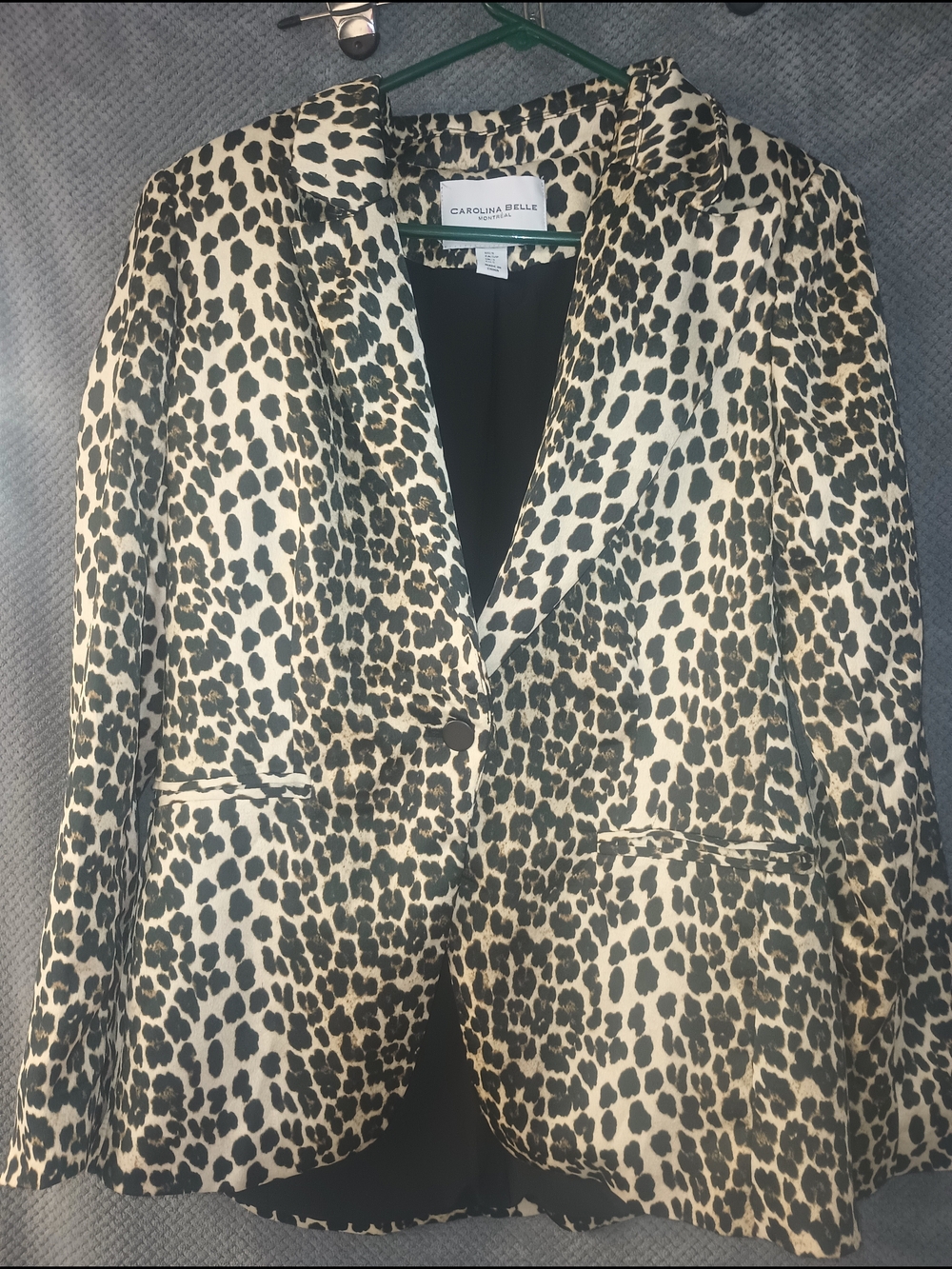 Carolina Belle Leopard Print Blazer - Black & Cream